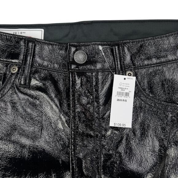 NWT GAP High Rise Vegan Patent Leather Vintage Slim Pants Size 28 - Picture 3 of 6